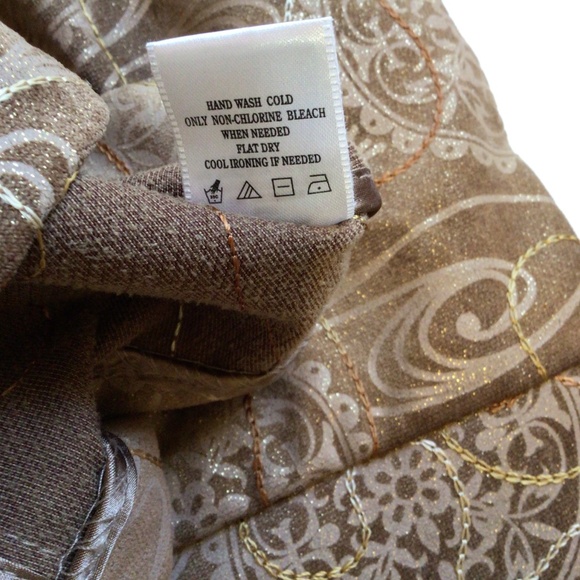 coldwater creek womens embroidered jacket brown size 12P casual boho earthy glam - Picture 11 of 11